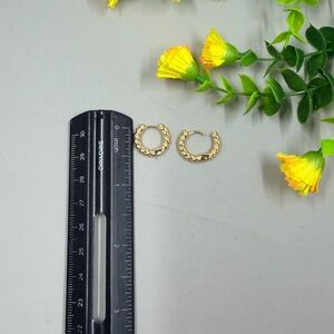 Gold Plated Classic Minimalist Twisted Hoop Earrings